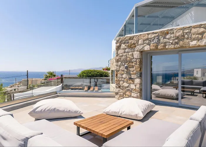 빌라 Infinium One, Sunset Views 10' From Mykonos Town! *